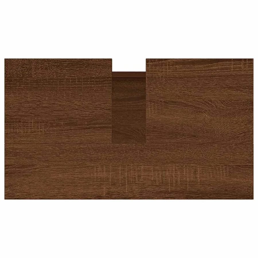 Armoire de bain chêne marron 58x33x60 cm bois d'ingénierie - 8