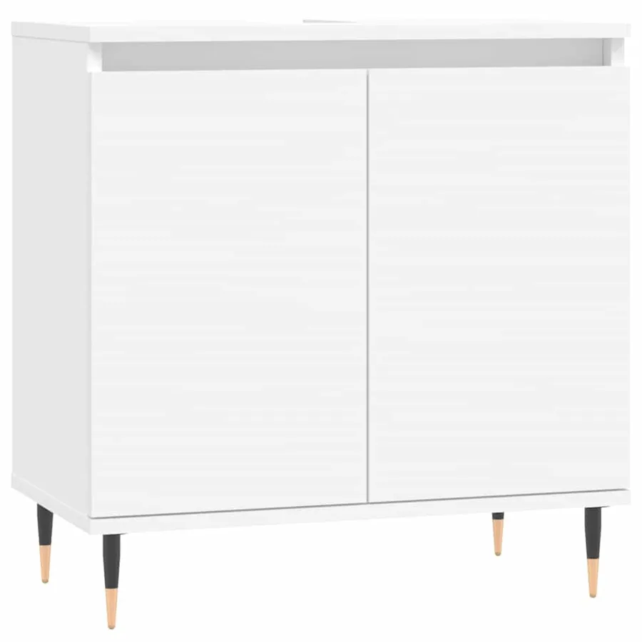 Armoire de salle de bain blanc 58x33x60 cm bois d'ingénierie - 2