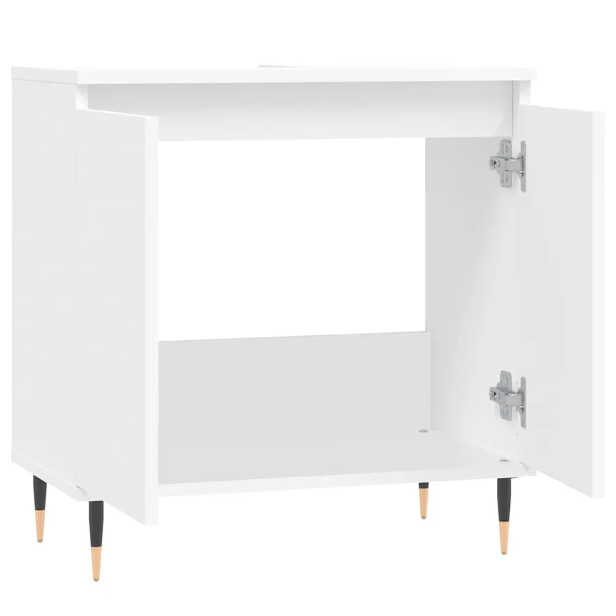Armoire de salle de bain blanc 58x33x60 cm bois d'ingénierie - 5