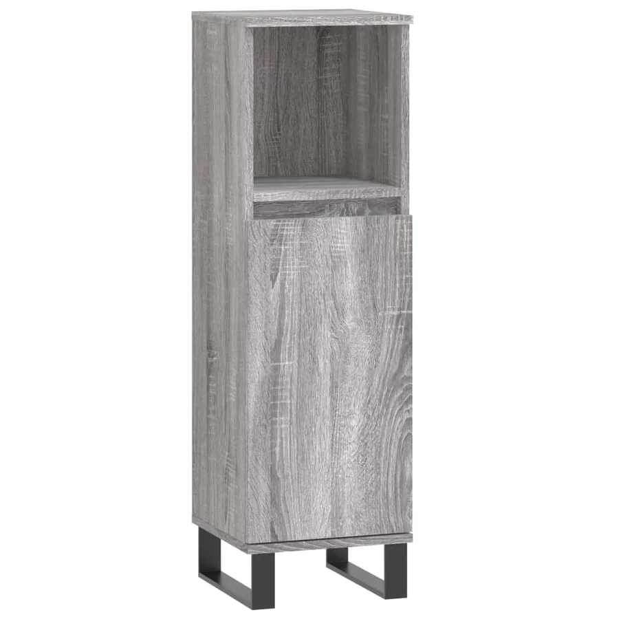 Armoire salle de bain sonoma gris 30x30x100 cm - 2