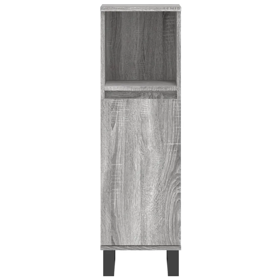 Armoire salle de bain sonoma gris 30x30x100 cm - 6
