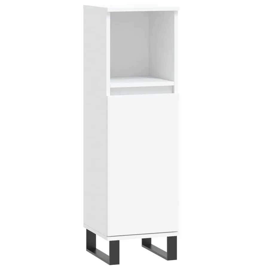 Armoire de salle de bain blanc 30x30x100 cm bois d'ingénierie - 2