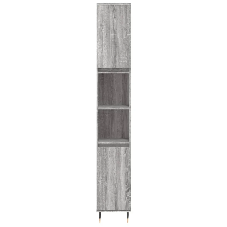 Armoire de bain sonoma gris 30x30x190 cm bois d'ingénierie - 5