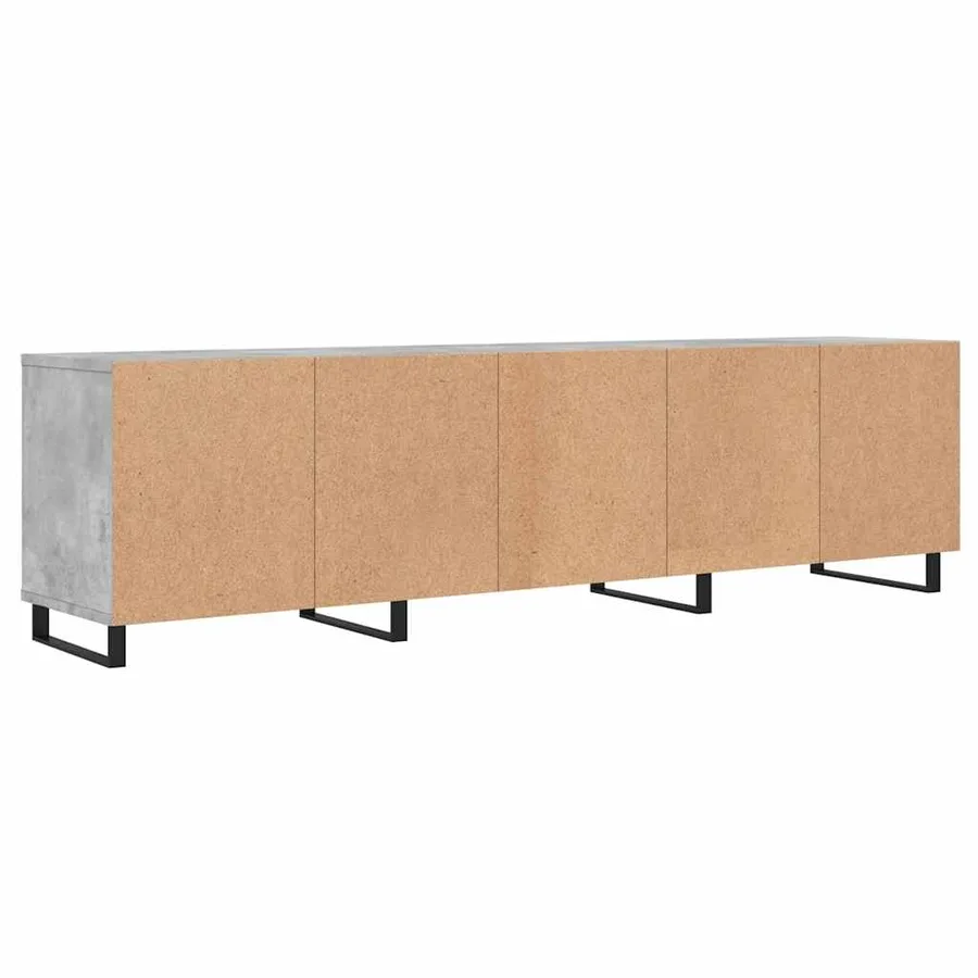 Meuble TV gris béton 150x30x44,5 cm bois d'ingénierie - 8