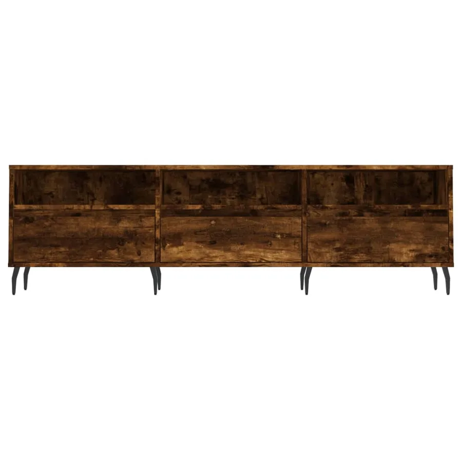 Meuble TV chêne fumé 150x30x44,5 cm bois d'ingénierie - 5