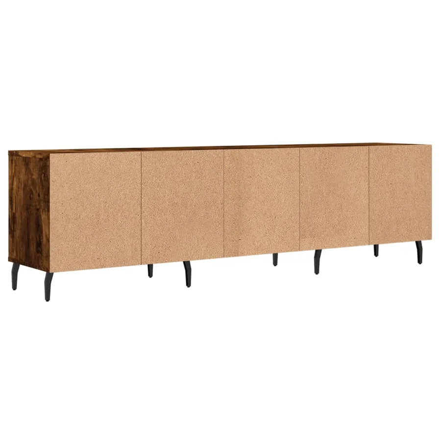 Meuble TV chêne fumé 150x30x44,5 cm bois d'ingénierie - 8