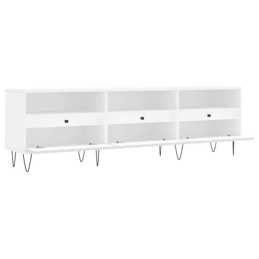 Meuble TV blanc 150x30x44,5 cm bois d'ingénierie - 6