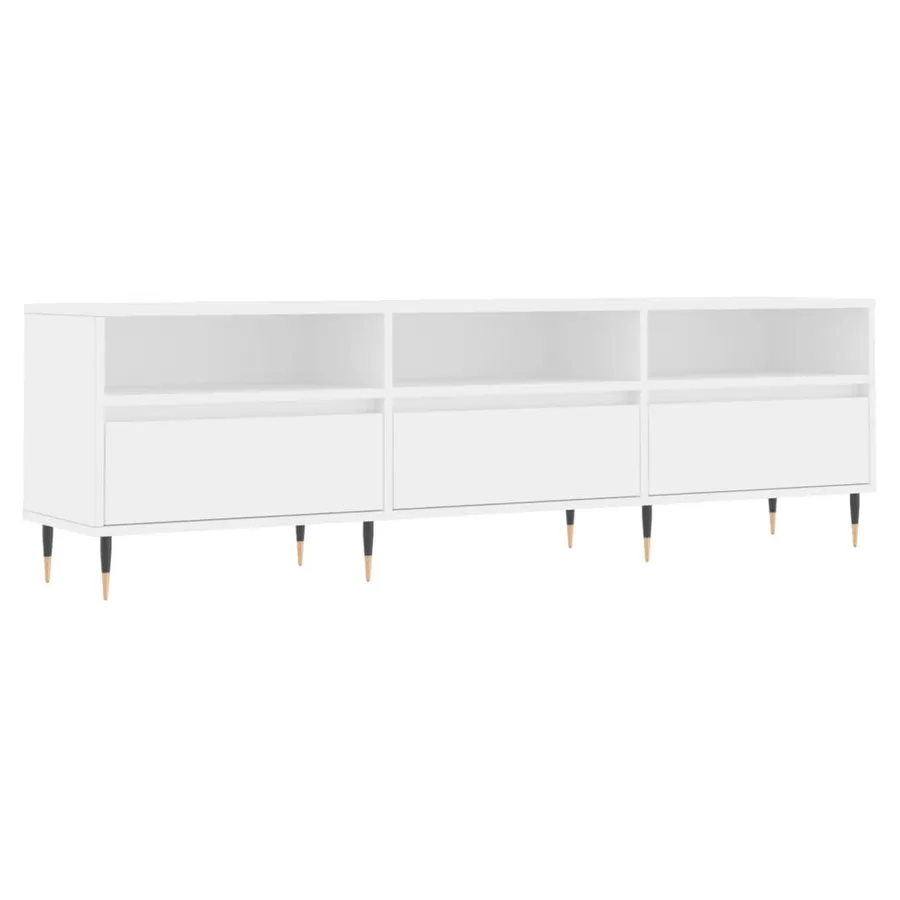 Meuble TV blanc 150x30x44,5 cm bois d'ingénierie - 2