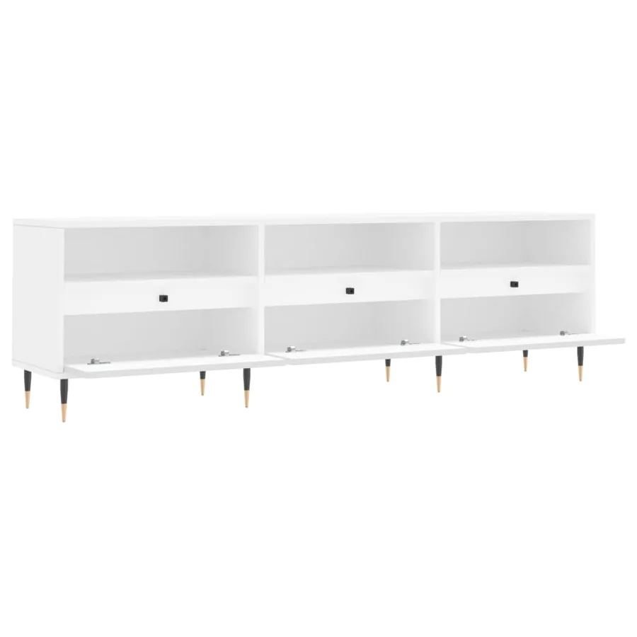 Meuble TV blanc 150x30x44,5 cm bois d'ingénierie - 6