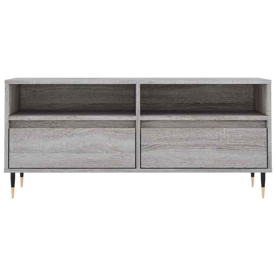 Meuble TV sonoma gris 100x34,5x44,5 cm bois d'ingénierie - 5
