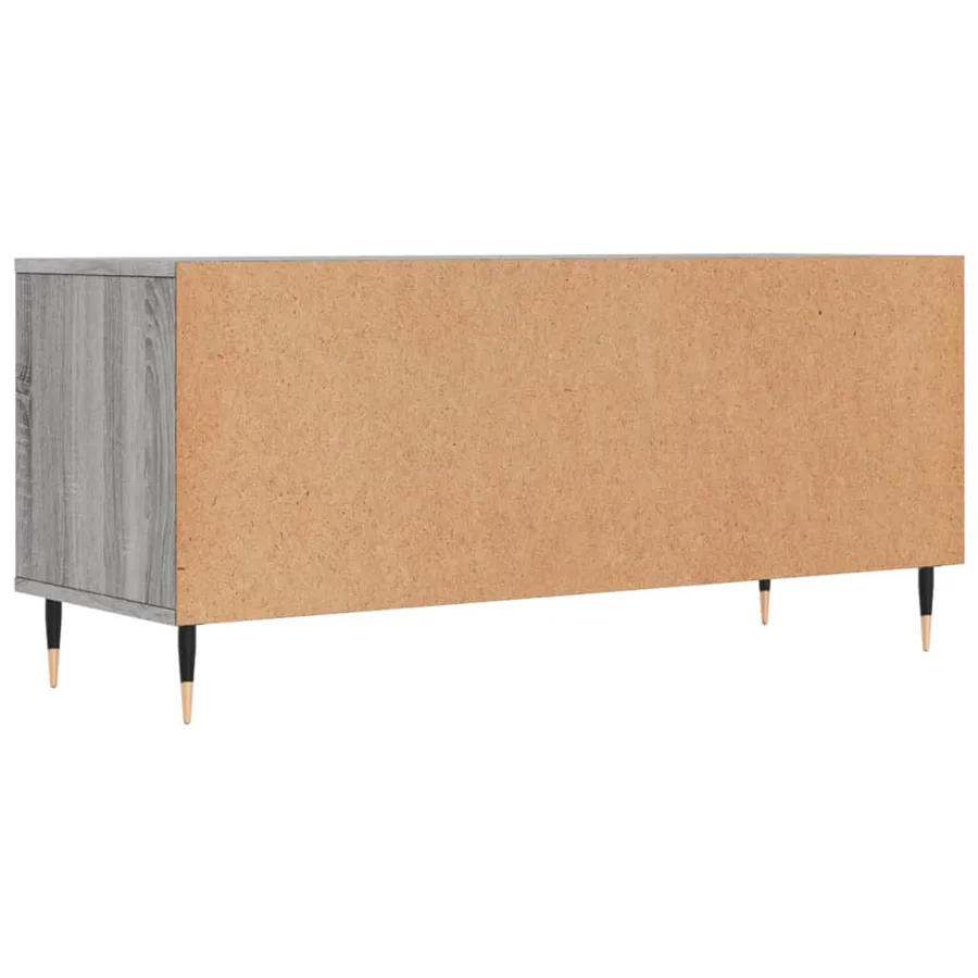 Meuble TV sonoma gris 100x34,5x44,5 cm bois d'ingénierie - 8