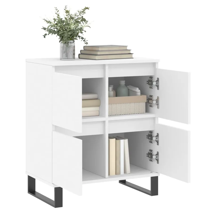 Buffet Blanc 60x35x70 cm Bois d'ingénierie - 4