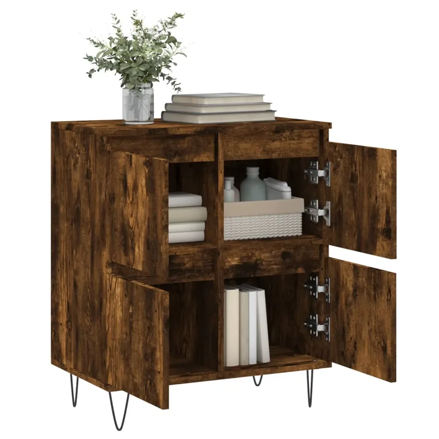 Buffet Chêne fumé 60x35x70 cm Bois d'ingénierie - 4
