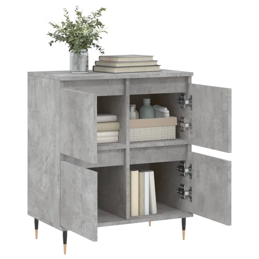 Buffet Gris béton 60x35x70 cm Bois d'ingénierie - 4
