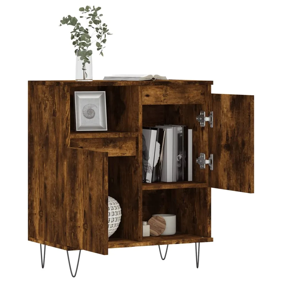 Buffet Chêne fumé 60x35x70 cm Bois d'ingénierie - 4