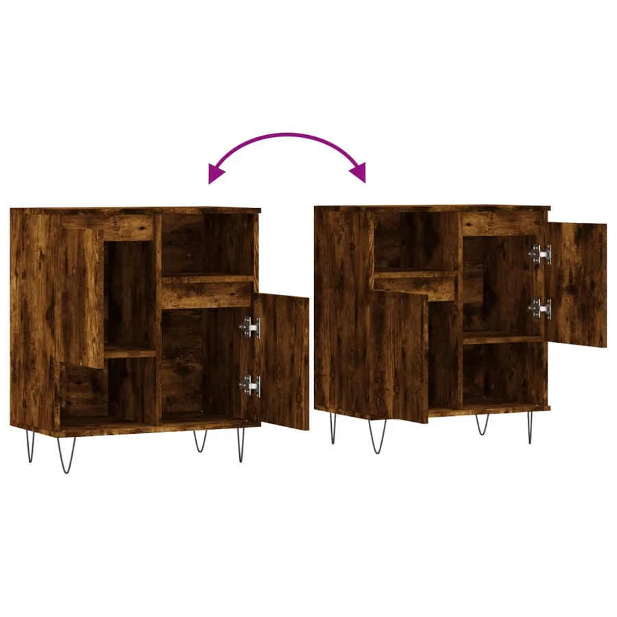 Buffet Chêne fumé 60x35x70 cm Bois d'ingénierie - 9