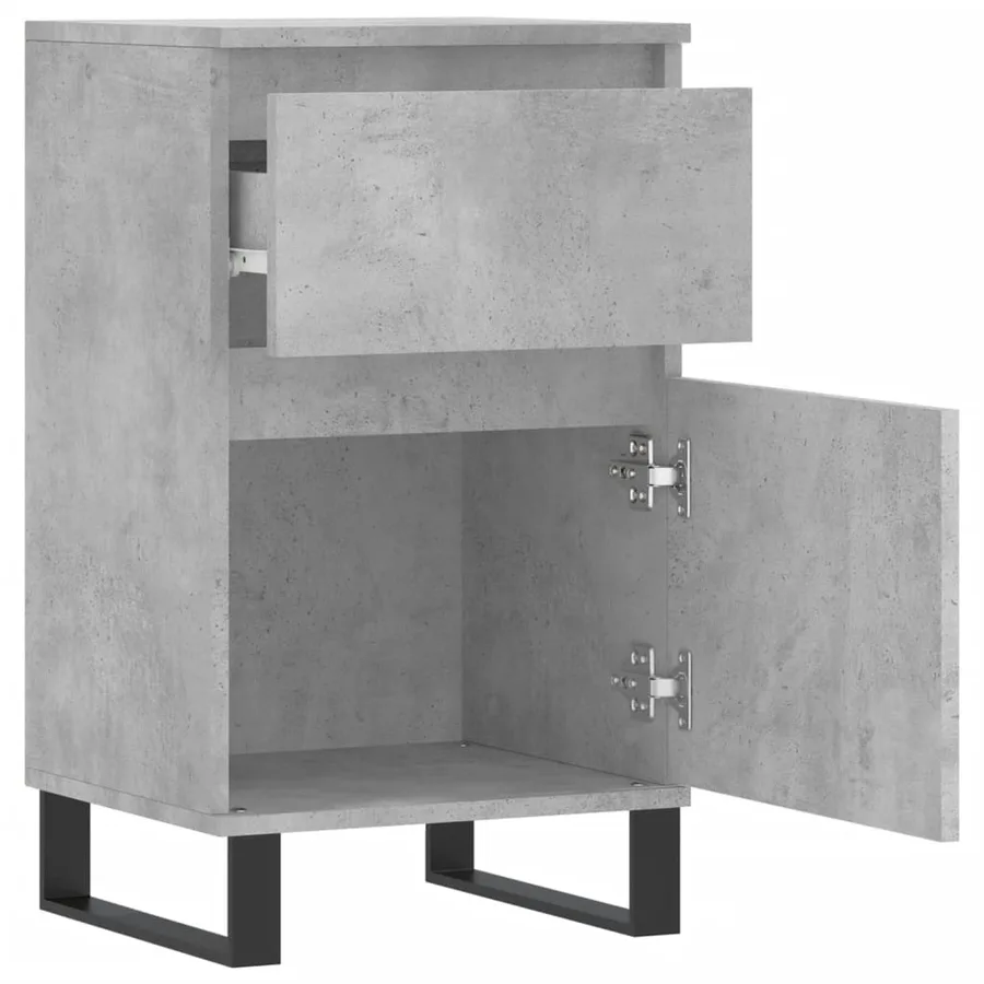Buffet gris béton 40x35x70 cm bois d'ingénierie - 4