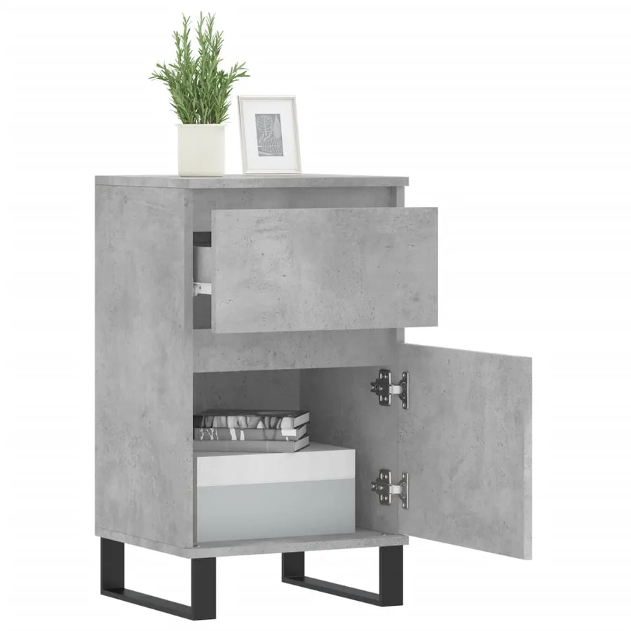 Buffet gris béton 40x35x70 cm bois d'ingénierie - 9