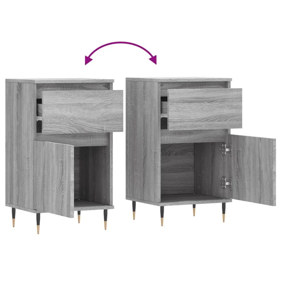 Buffets 2 pcs sonoma gris 40x35x70 cm bois d'ingénierie - 10