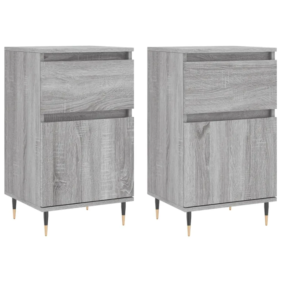 Buffets 2 pcs sonoma gris 40x35x70 cm bois d'ingénierie - 2