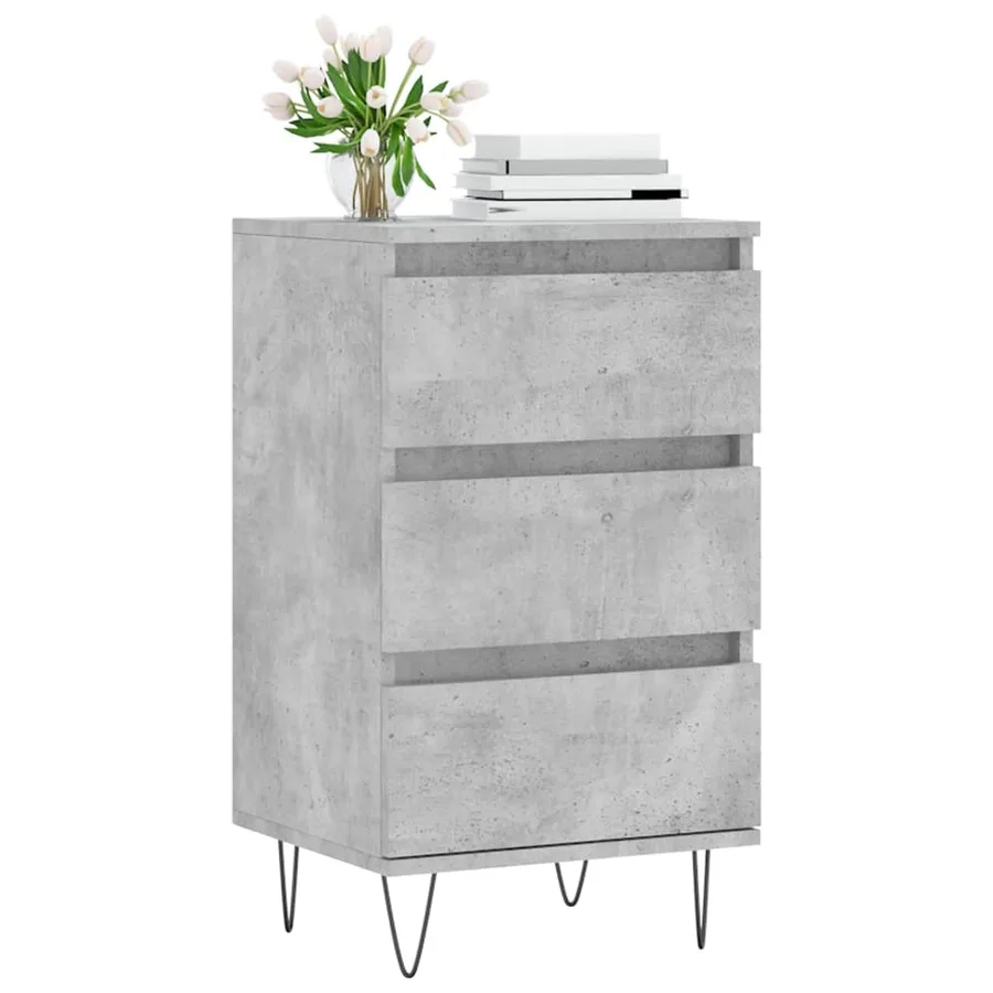 Buffet gris béton 40x35x70 cm bois d'ingénierie - 3