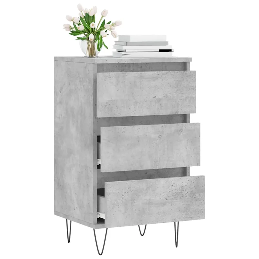 Buffet gris béton 40x35x70 cm bois d'ingénierie - 4