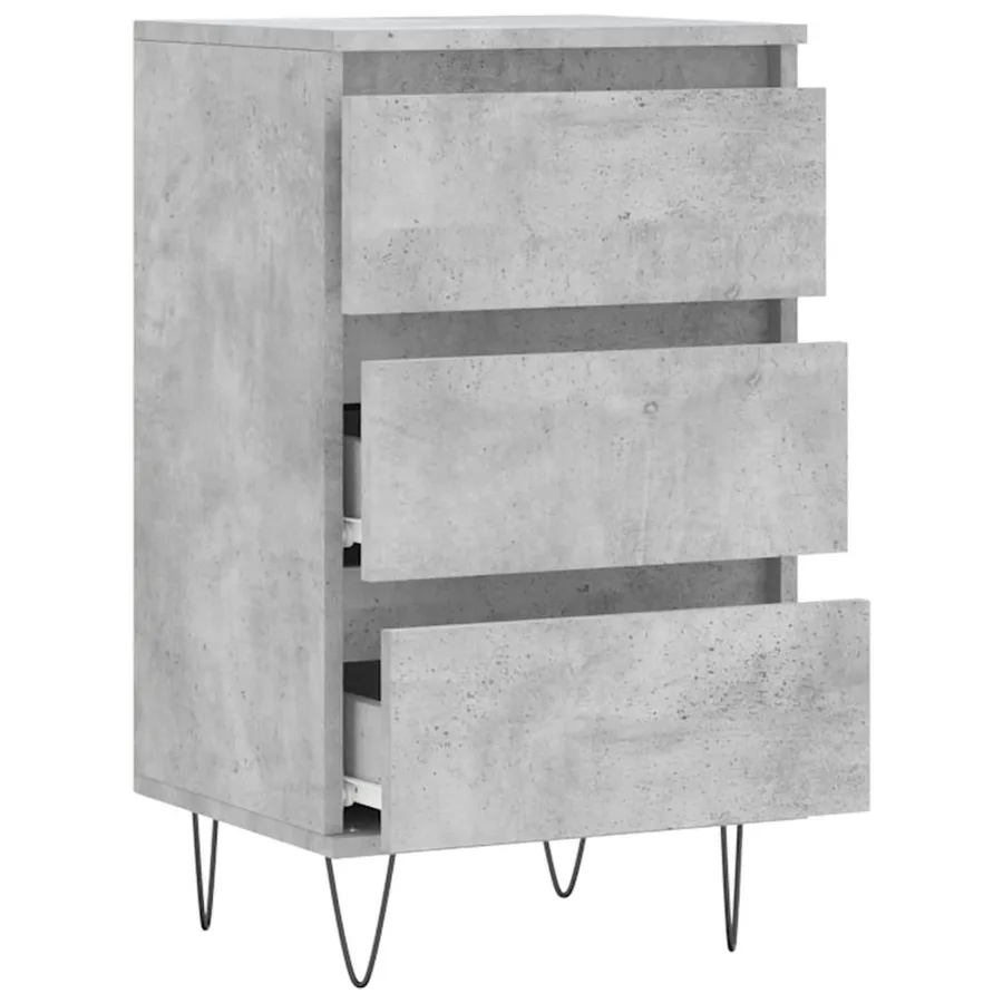 Buffet gris béton 40x35x70 cm bois d'ingénierie - 6