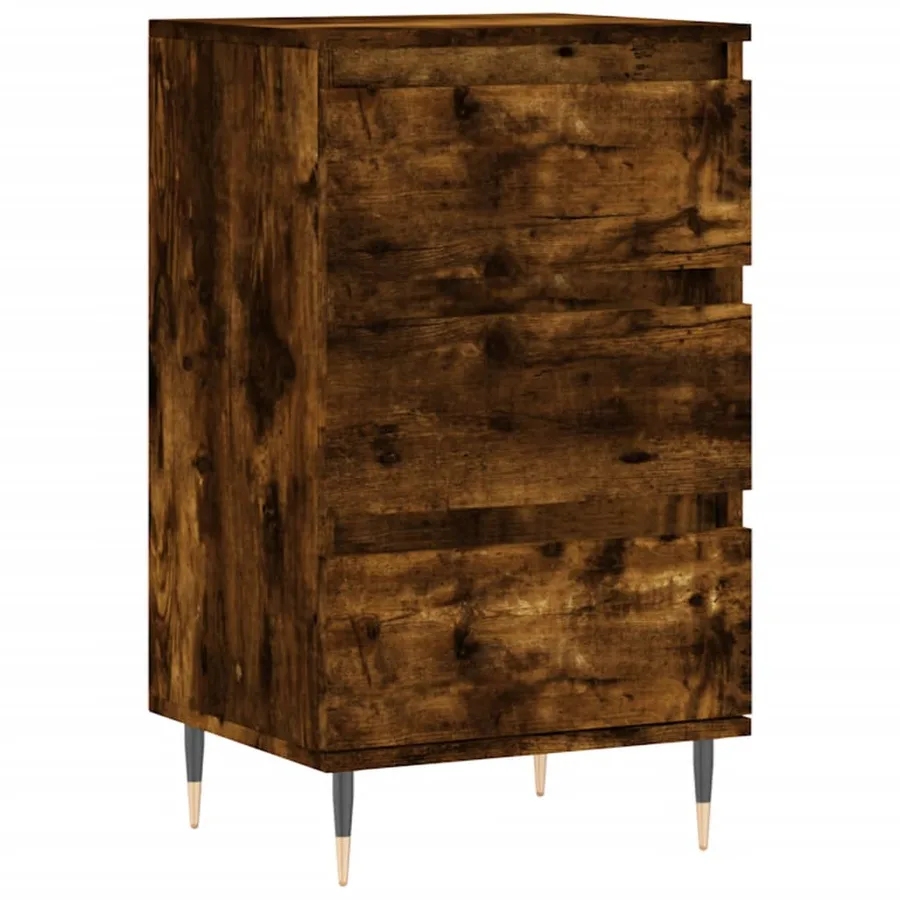 Buffet chêne fumé 40x35x70 cm bois d'ingénierie - 2
