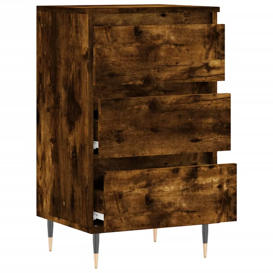 Buffet chêne fumé 40x35x70 cm bois d'ingénierie - 6