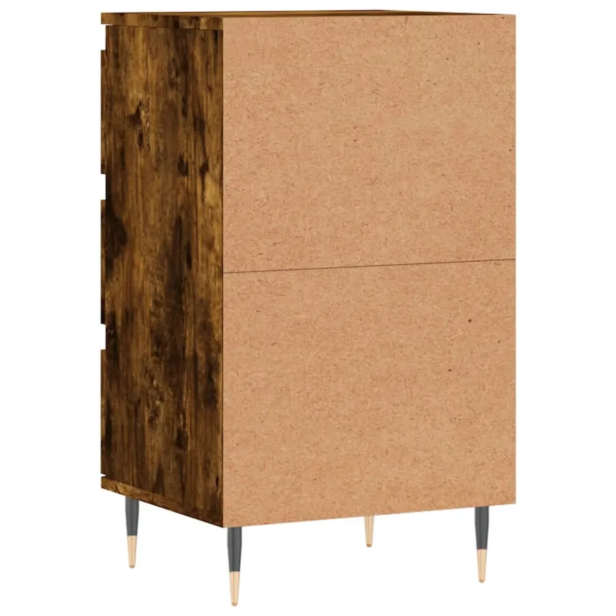Buffet chêne fumé 40x35x70 cm bois d'ingénierie - 8