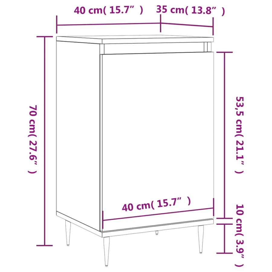 Buffets 2 pcs blanc 40x35x70 cm bois d’ingénierie - 13