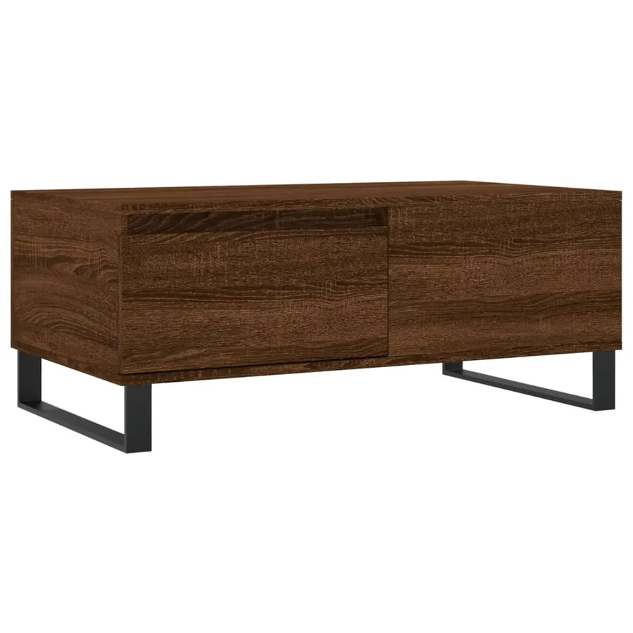Table basse Chêne marron 90x50x36,5 cm Bois d'ingénierie - 2