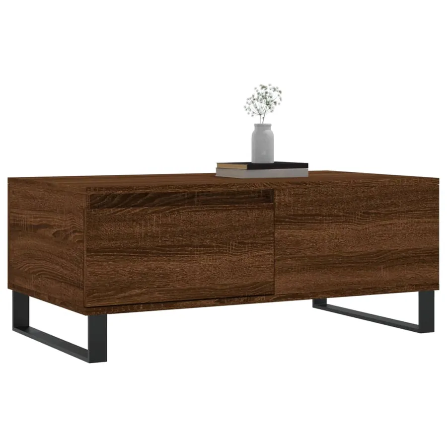 Table basse Chêne marron 90x50x36,5 cm Bois d'ingénierie - 4