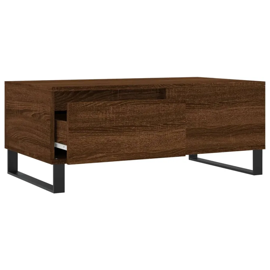 Table basse Chêne marron 90x50x36,5 cm Bois d'ingénierie - 6