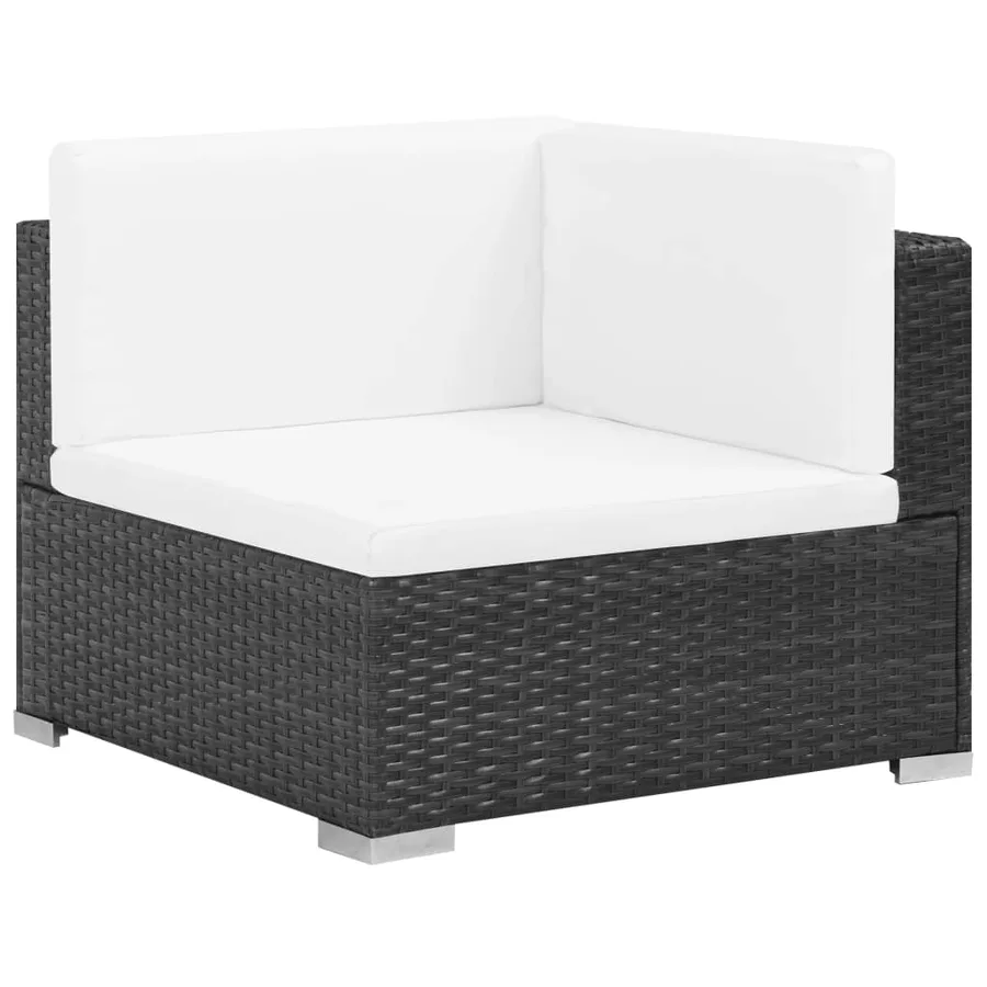 Salon de jardin 7 pcs avec coussins Résine tressée Noir - 2