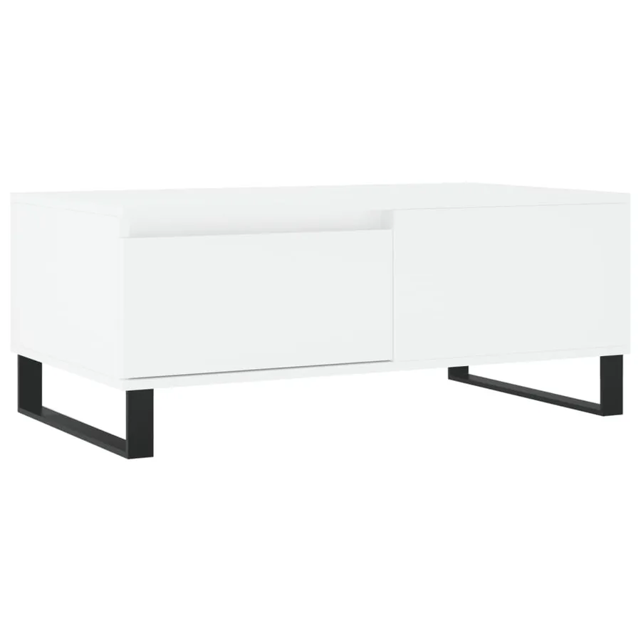 Table basse Blanc 90x50x36,5 cm Bois d'ingénierie - 2