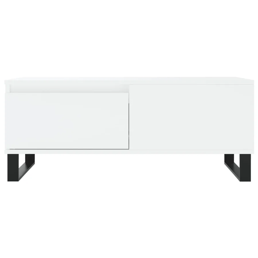 Table basse Blanc 90x50x36,5 cm Bois d'ingénierie - 5