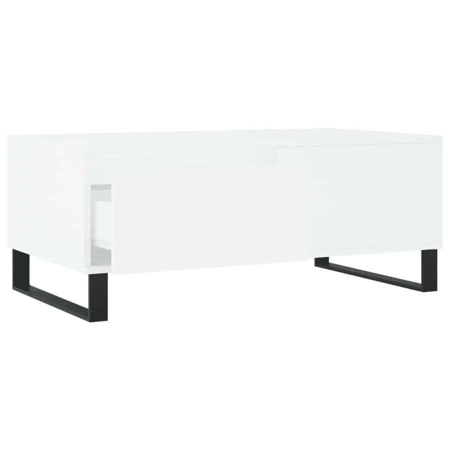 Table basse Blanc 90x50x36,5 cm Bois d'ingénierie - 6