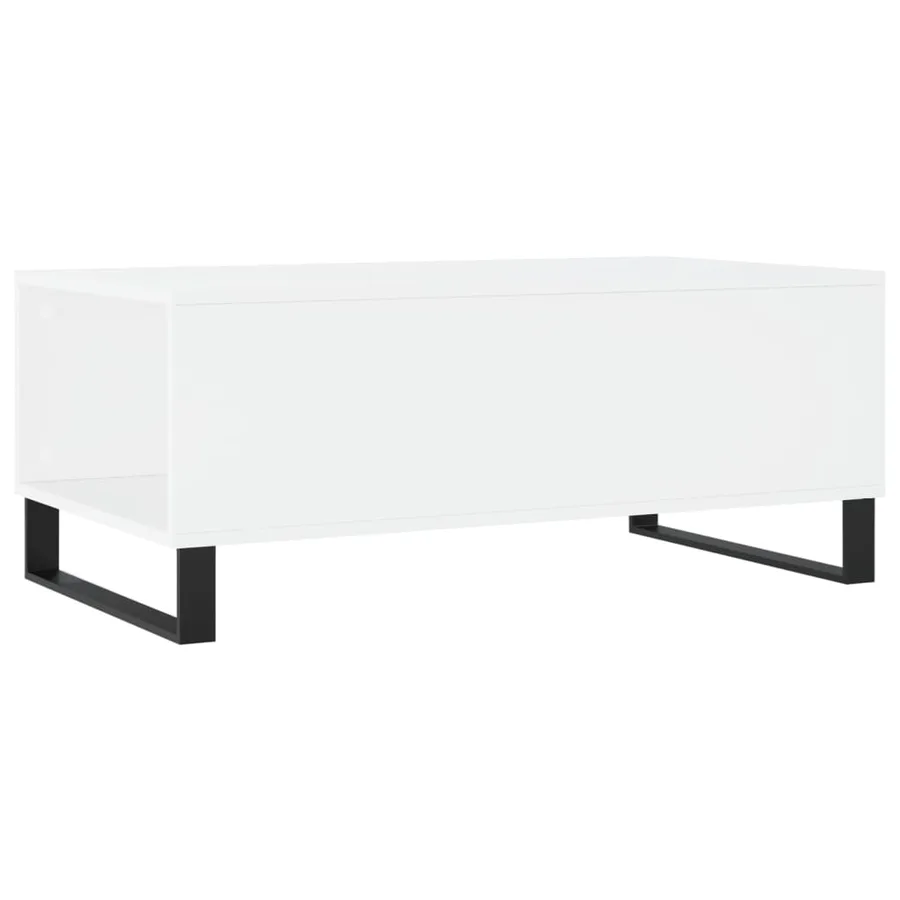 Table basse Blanc 90x50x36,5 cm Bois d'ingénierie - 8