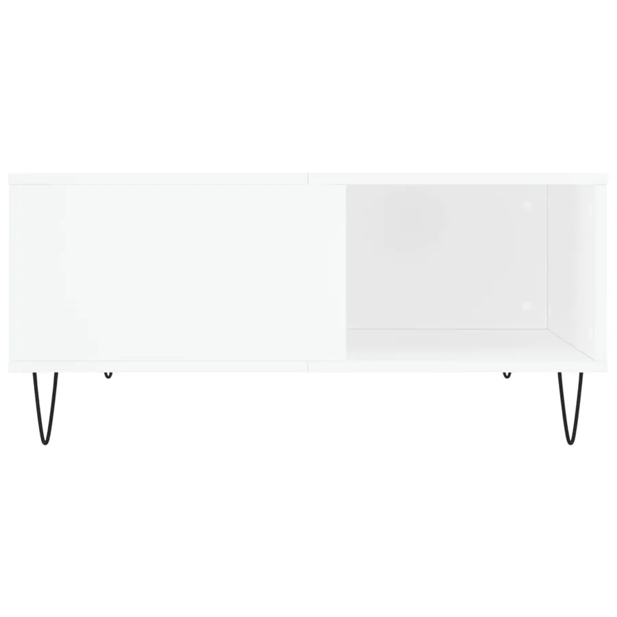 Table basse blanc 80x80x36,5 cm bois d'ingénierie - 5