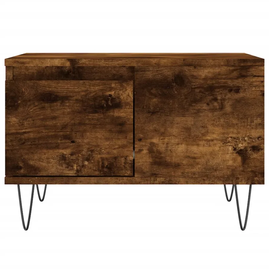 Table basse chêne fumé 55x55x36,5 cm bois d'ingénierie - 5