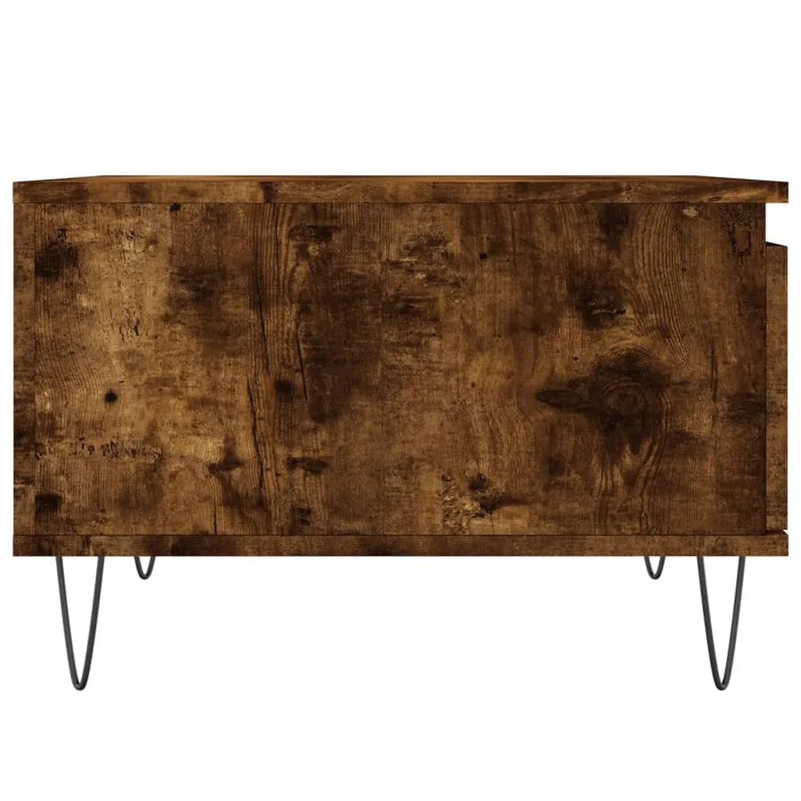 Table basse chêne fumé 55x55x36,5 cm bois d'ingénierie - 7