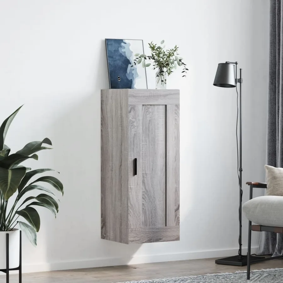 Armoire murale sonoma gris 34,5x34x90 cm bois d'ingénierie - 3