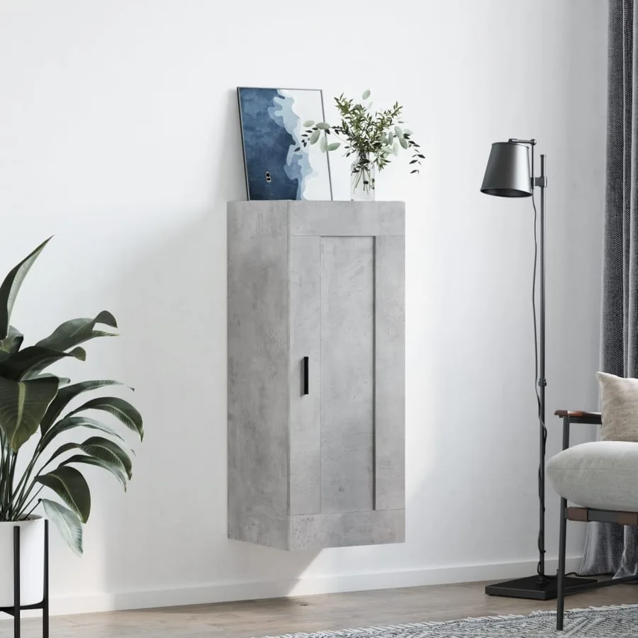 Armoire murale gris béton 34,5x34x90 cm bois d'ingénierie - 3