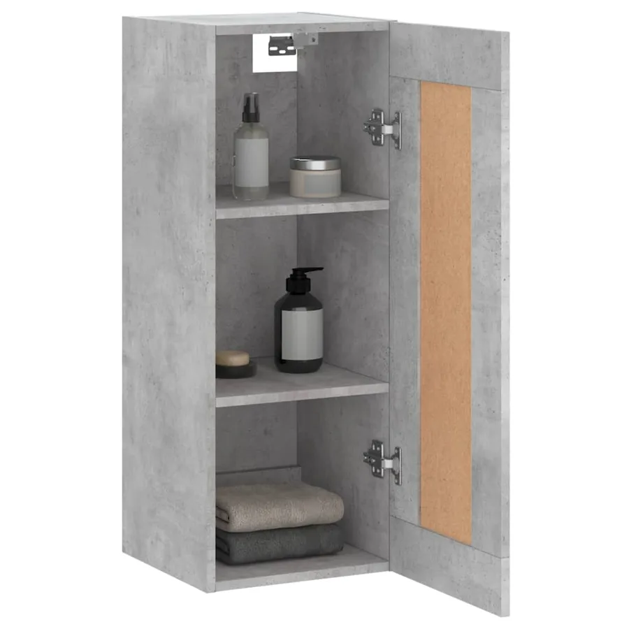 Armoire murale gris béton 34,5x34x90 cm bois d'ingénierie - 5
