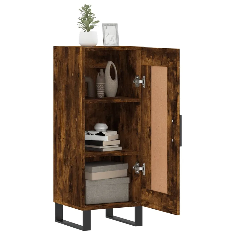 Buffet Chêne fumé 34,5x34x90 cm Bois d'ingénierie - 4