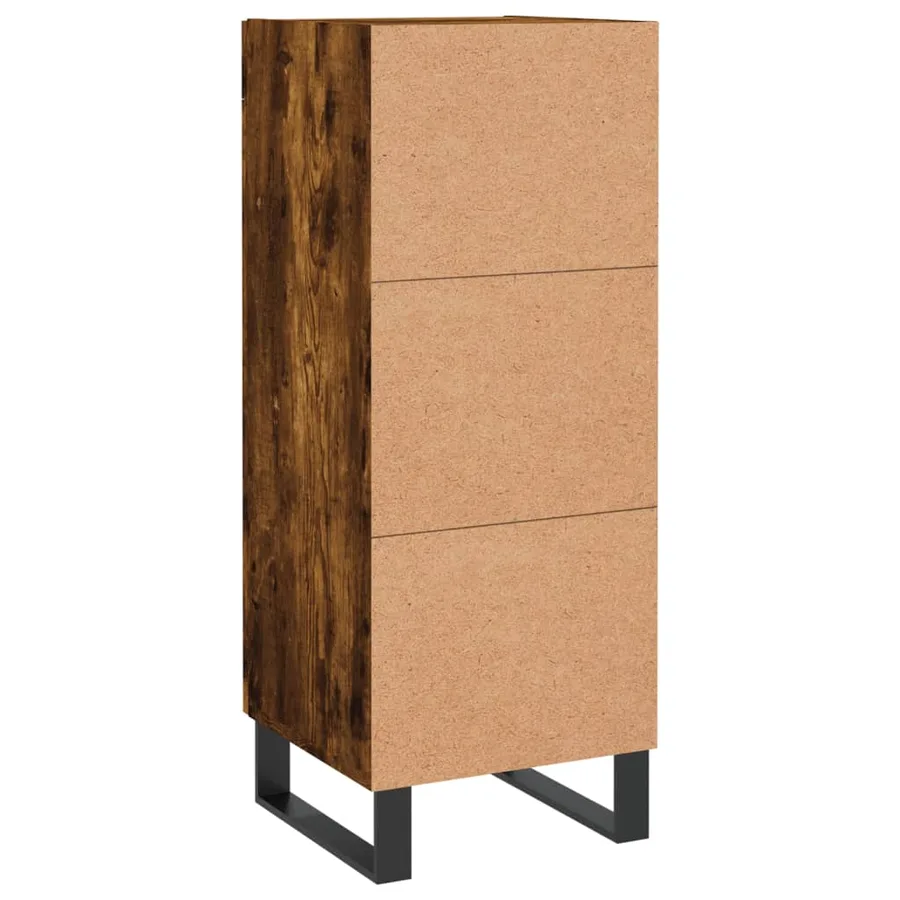 Buffet Chêne fumé 34,5x34x90 cm Bois d'ingénierie - 8