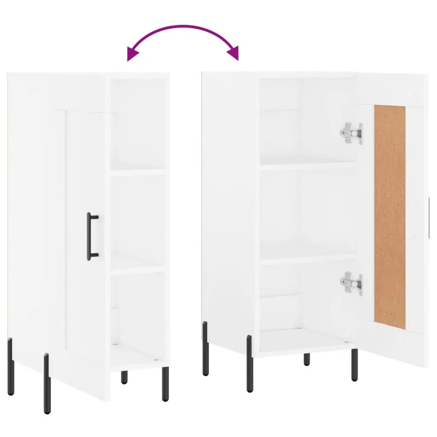 Buffet blanc 34,5x34x90 cm bois d'ingénierie - 9