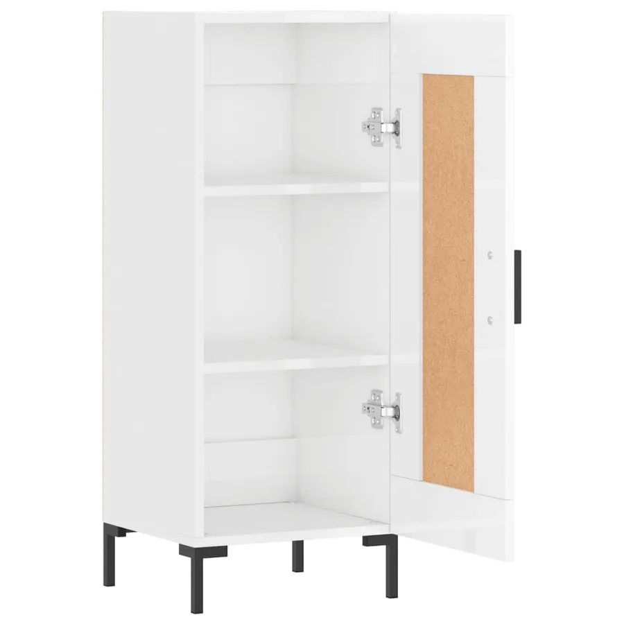 Buffet Blanc brillant 34,5x34x90 cm Bois d'ingénierie - 6