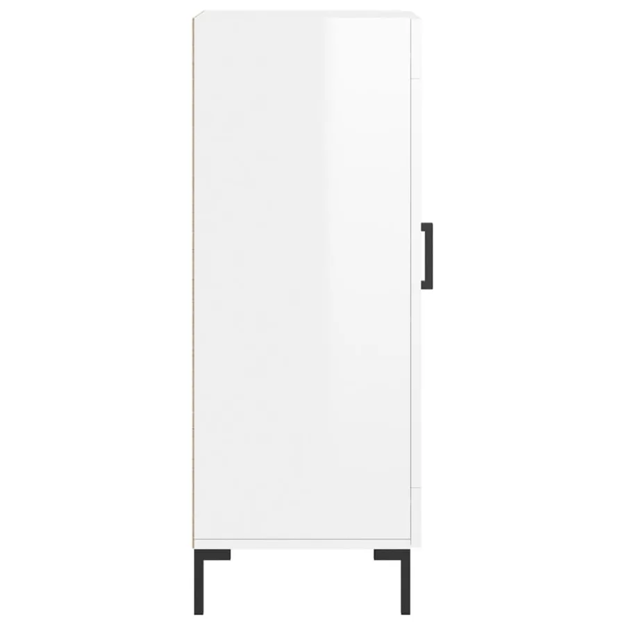 Buffet Blanc brillant 34,5x34x90 cm Bois d'ingénierie - 7